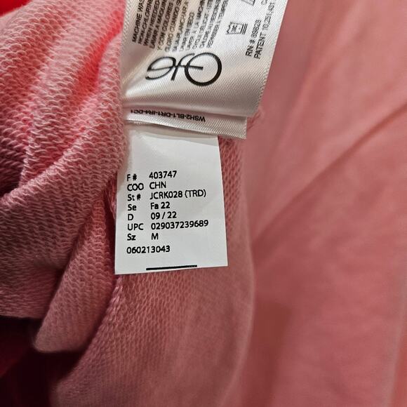 Circus NY Cropped Crewneck Sweatshirt Puffed Cuff Red Pink Size Medium - Picture 7 of 9